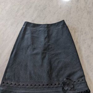 Cynthia Steffe Black Embroidered Skirt 23" below the knee